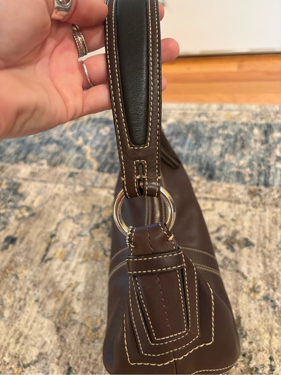 Coach Soho Hobo Shoulder Bag Leather Dark Brown Vintage Y2K Boho 